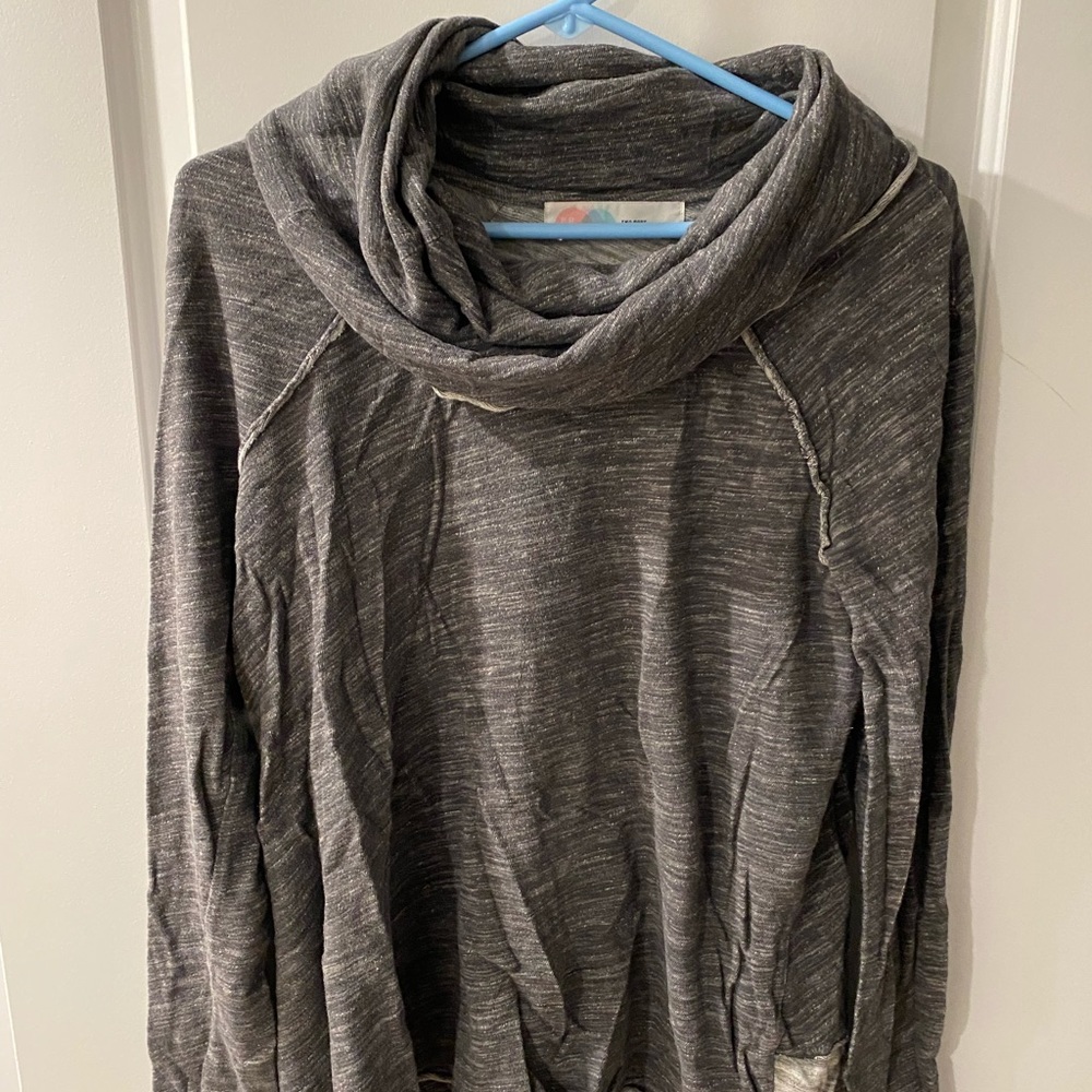 Free people grey cowl neck sweatshirt